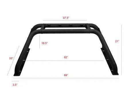 Truck Bed Bar Modular Style; Mounts Up To 4 Lights; Powder Coated; Black; Steel - & Automotive