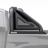 Truck Bed Bar Tubular Style; Mounts Five 6 Inch Round Or 3 Cube Lights; Black Textured Powder Coated Steel; With Side