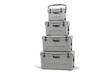 Stack of four grey Truck Gear COOLER45 coolers ready for adventure