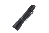 Black tactical LED flash light with pocket clip and red tail switch for truck gear hi-pwr visibility