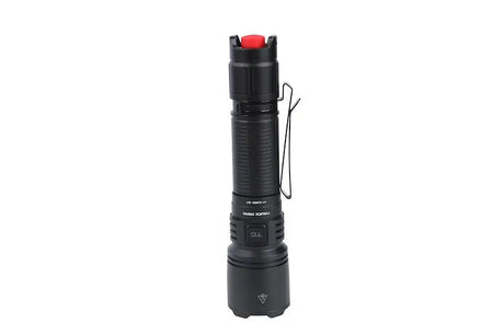 Black truck gear hi-pwr flash light with red button and pocket clip for ultimate visibility