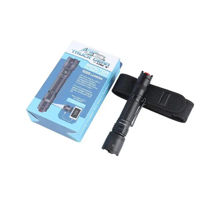 Black truck gear hi-pwr flash light with carrying case and packaging for ultimate visibility