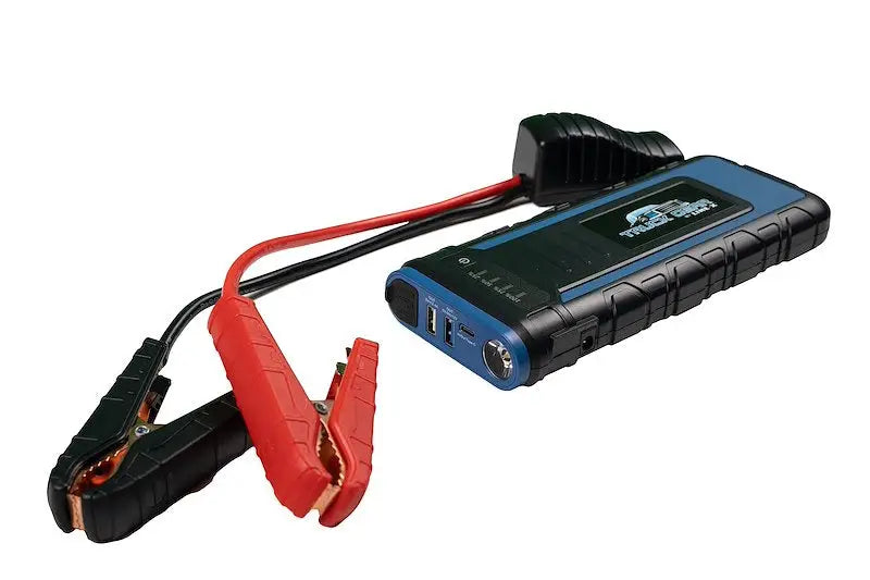 Truck Gear Jumpstart2 TGR portable jump starter with attached jumper cables for quick power