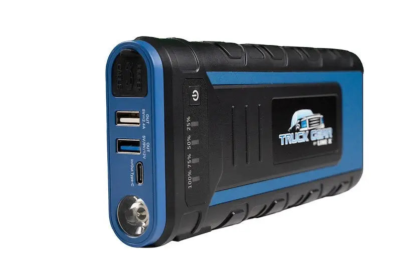Truck Gear JumpStart2 TGR portable jump starter with USB ports and flashlight for power