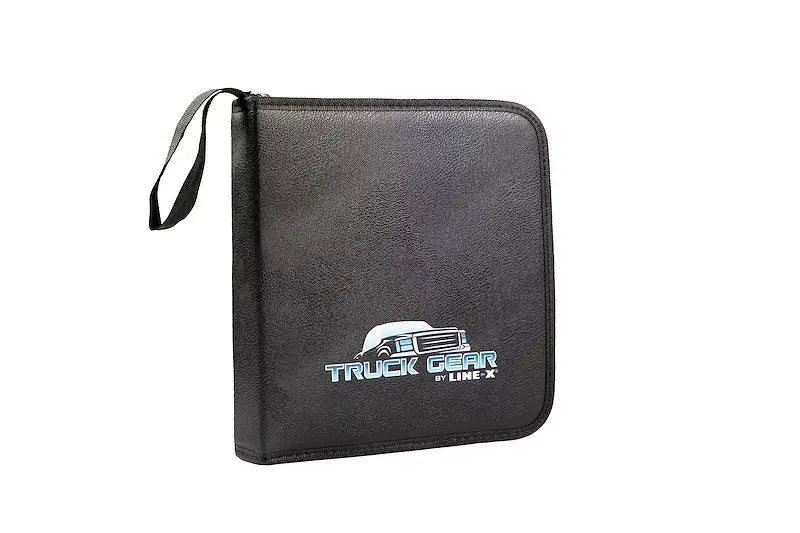 Black zippered case with Truck Gear BY LINE-X logo for JumpStart2 TGR portable jump starter