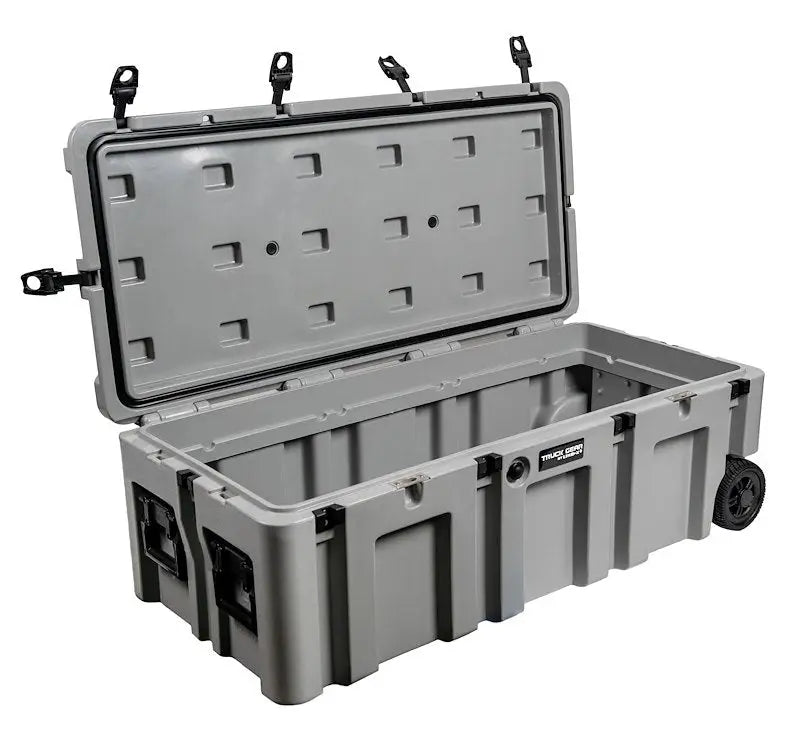 Gray plastic storage case with wheels from Truck Gear TWSTRCS175 TGR Expedition Gear TWSTRCS175 TGR