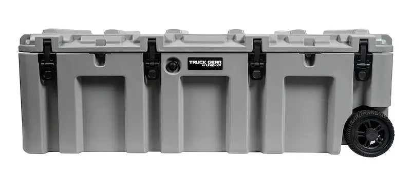 Gray plastic storage case with latches and wheels for Truck Gear TWSTRCS175 TGR Expedition