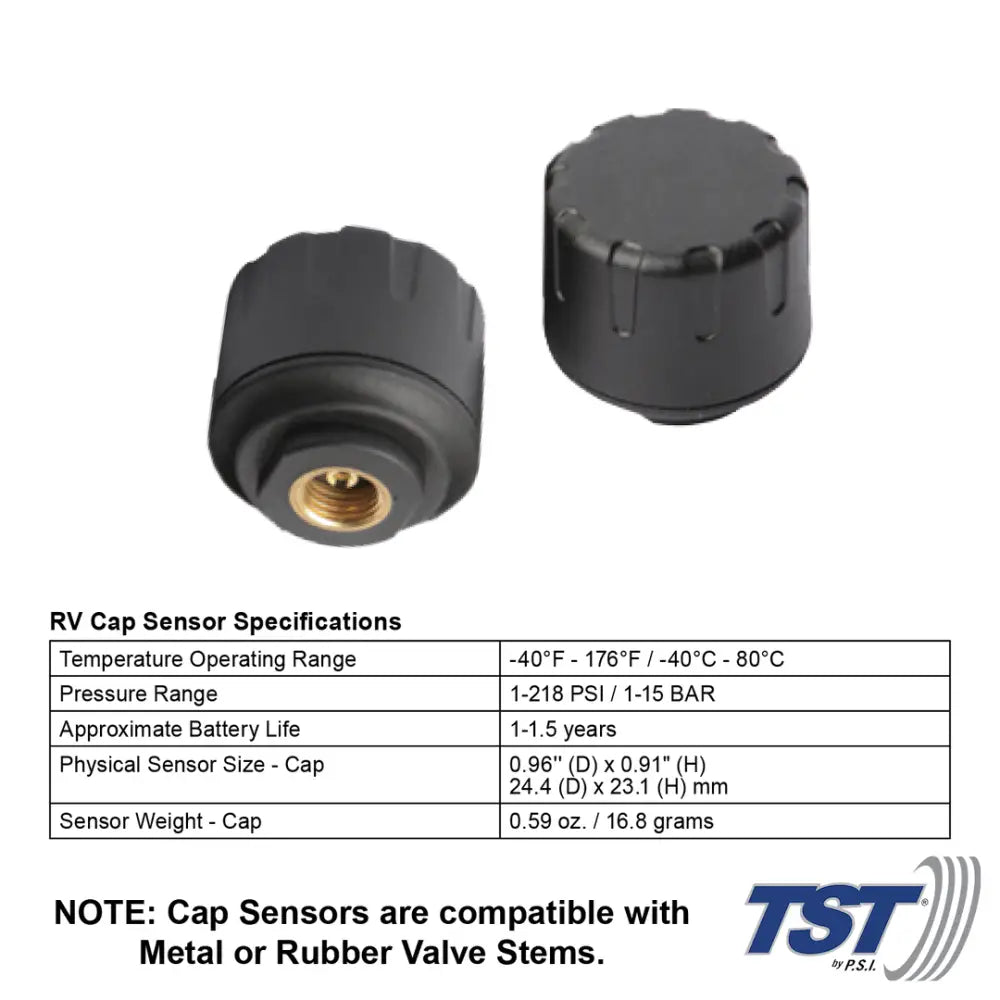 Truck SYSTMS Batteries Are User Replaceable Tire Pressure Monitoring System - TPMS TST-770-RV-4-TC - 770 Series RV Cap…