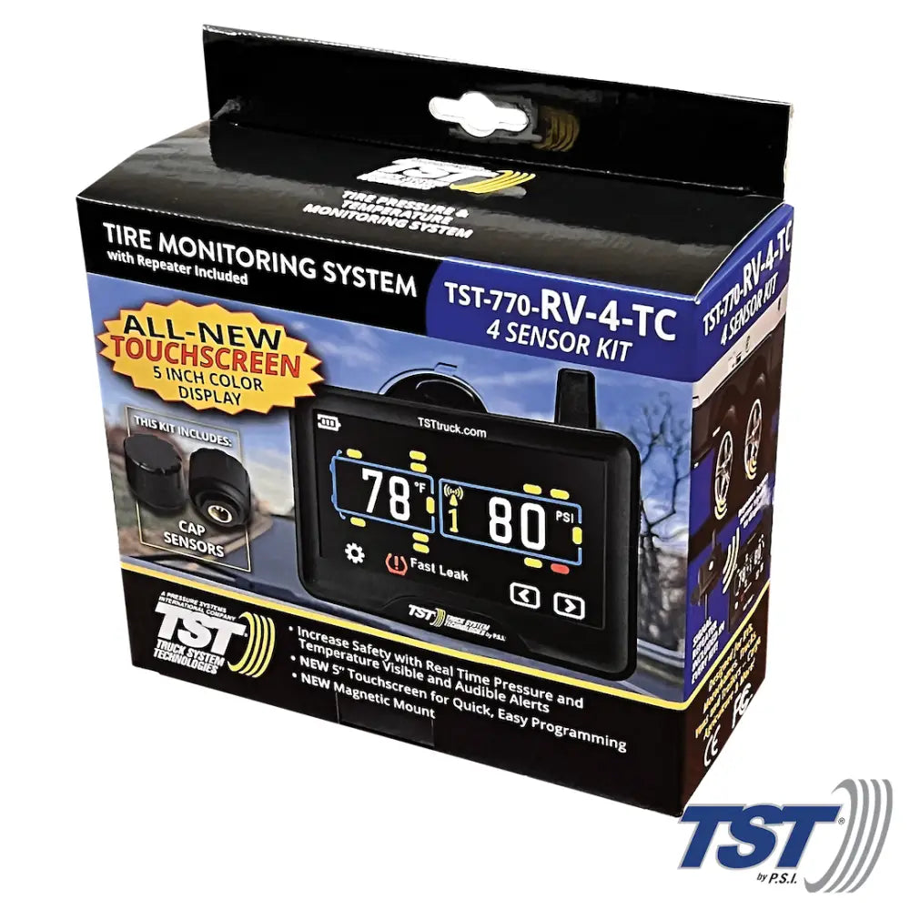 Truck SYSTMS Batteries Are User Replaceable Tire Pressure Monitoring System - TPMS TST-770-RV-4-TC - 770 Series RV Cap…