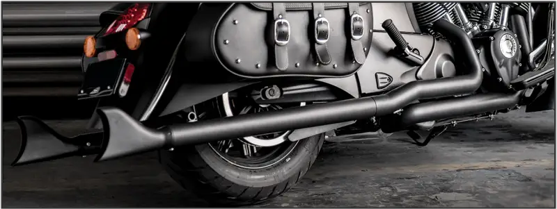 FREEDOM True Dual Headers 2.5" Black W/Sharktails `14 Up Indian for Powersports