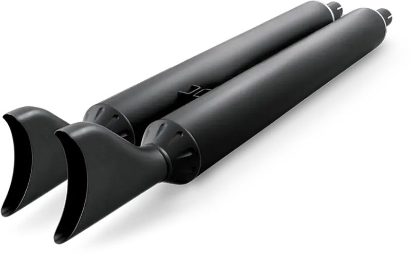 True Dual Headers 2.5" Black W/Sharktails `14 Up Indian 