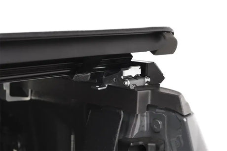 Black truck bed cover hardware for Ford F-150 TruXport Bed Cover installation