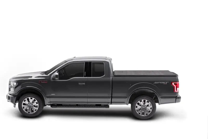 Gray Ford F-150 with Truxport Bed Cover for the bed cover upgrade