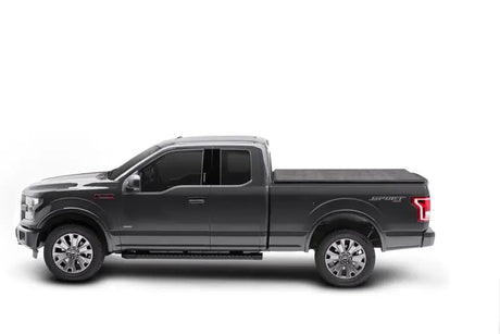 Gray Ford F-150 with Truxport Bed Cover for the bed cover upgrade