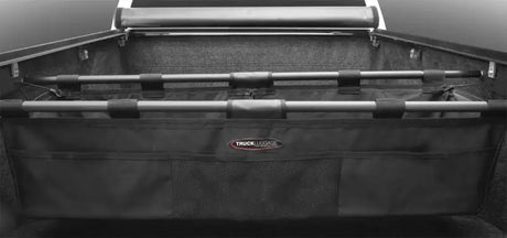 Truxedo Truck Luggage Bed Organizer/Cargo Sling for Full Size Trucks - Rail-mounted, weather-resistant, eight cubic feet storage, with customizable support, and front open pocket.