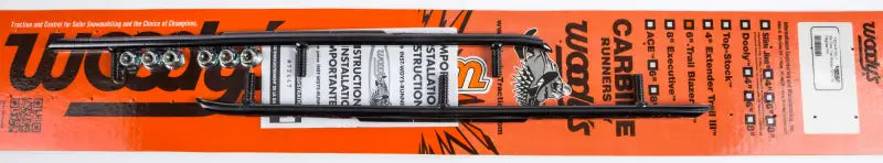 Black carbide snowmobile runners for Trail Blazer Round Bar or Round Bar Runners use