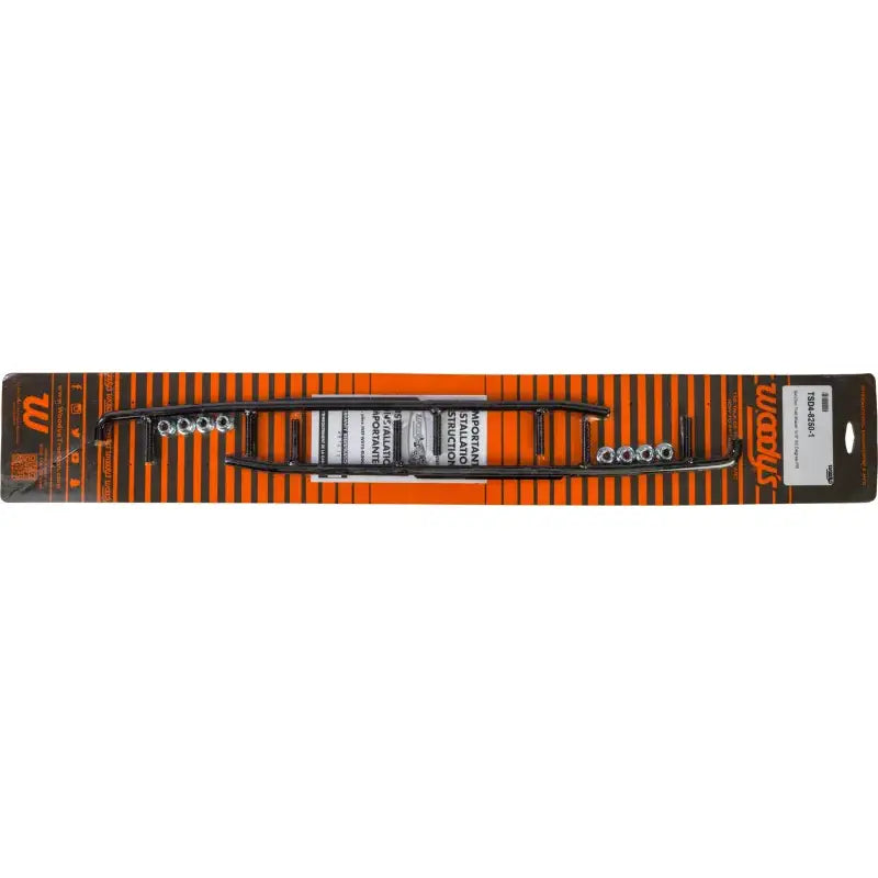 Black skateboard rails with mounting hardware for Trail Blazer Round Bar Runners setup