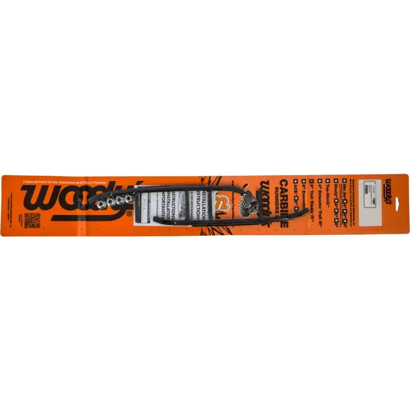 Carbide snowmobile runners in packaging for TSD4-9255 6 inch trail blazer round bar