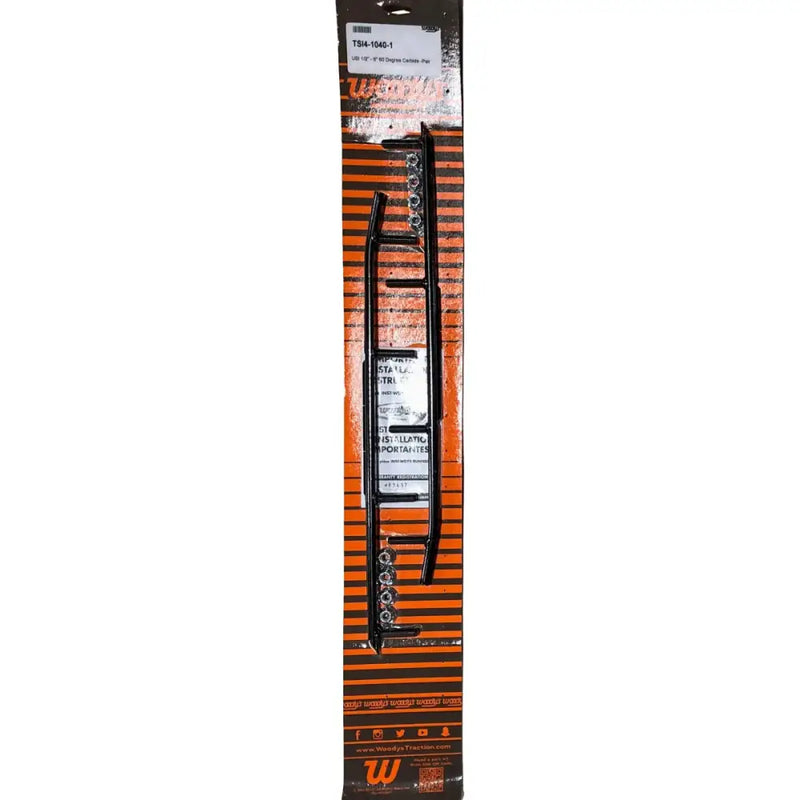 Black ladder-style roof rack with round bar runners for TSI4-1040 6 inch Carbide Runners