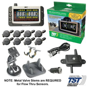TST-507-FT-8-C Truck Systems 507 TPMS with 8 Flow Thru Sensors and Wireless Receiver, designed for accurate tire pressure monitoring in trucks, RV, automotive, powersports, off-road, and marine applications. Includes exterior and interior truck accessories, truck bed, RV parts, AVADA - Best Sellers