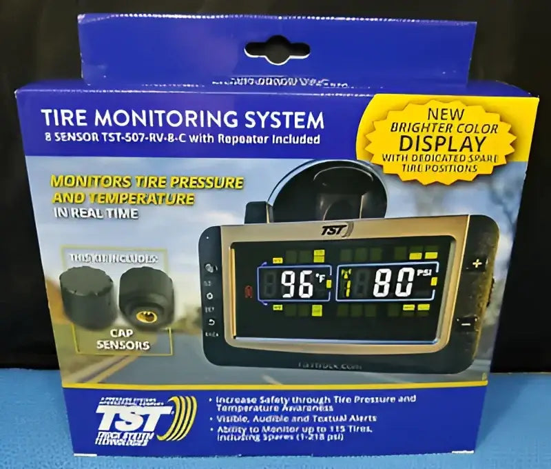TST-507-RV-8-C Truck Systems 507 TPMS with 8 Cap Sensors and Replaceable Batteries, real-time tire pressure and temperature monitoring for trucks, RV, automotive, powersports, off-road, marine, exterior, truck accessories, interior, truck bed, RV parts, AVADA - Best Sellers