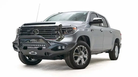 Silver Toyota Tundra with TT14-X3852-1 Fab Fours aftermarket bumper