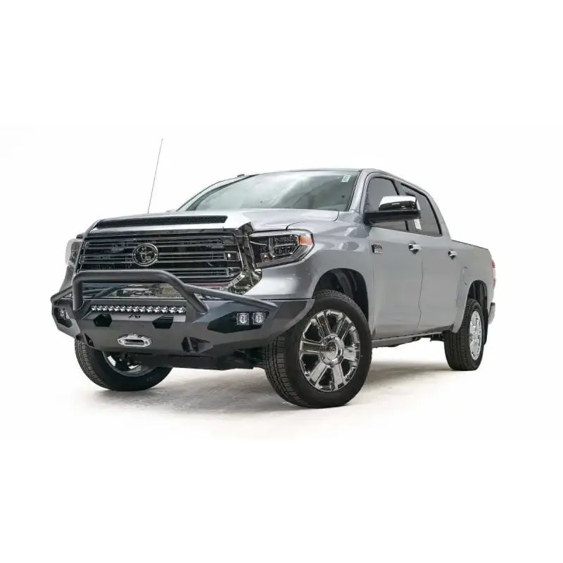 Silver Toyota Tundra with TT14-X3852-1 Fab Fours aftermarket bumper