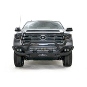 Black truck with Fab Fours aftermarket bumper for Toyota Tundra Matrix TT14-X3852-1