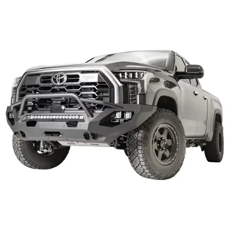 TT22-X5452-1 Fab Fours Matrix Bumper on rugged off-road vehicle showcasing precision engineering and stylish design.