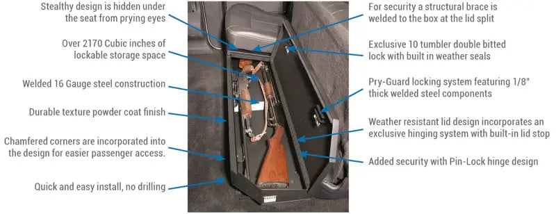 Tuffy Ford F250 & F350 Superduty Underseat Lockbox W/ Keyed Lock - Tuffy Products
