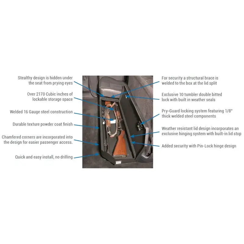 Tuffy Ford F250 & F350 Superduty Underseat Lockbox W/ Keyed Lock - Tuffy Products