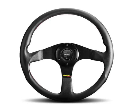 MOMO TUN35BK0B Momo Tuner Steering Wheel 350 mm - Black Leather/Red Stitch/Black Spokes