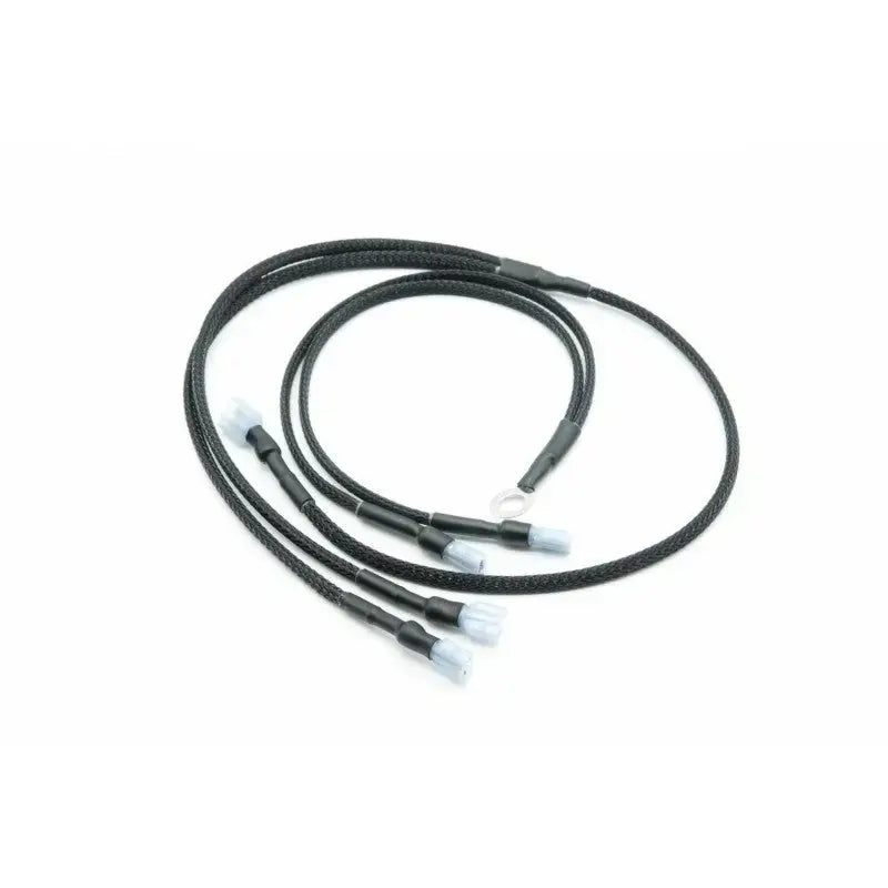Braided black wire harness for Hella horn wiring in Subaru WRX STI turbo XS kit