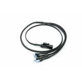 Black wire harness with connector and four leads for Hella horn wiring in Subaru WRX STI