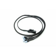Black wire harness with connector and four leads for Hella horn wiring in Subaru WRX STI