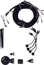 Automotive turn signal kit with wiring harness and electrical components for easy installation