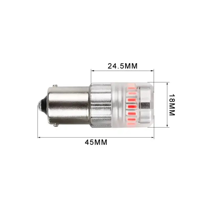 Turn Signal Light Bulb - LED 1156 Philips 3020 High Power LED; Red; 600 Lumens; 9 To 18 Volt DC; Set Of 2 - RV and Auto Parts