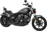 Matte grey Indian motorcycle with black accents and sissy bar, perfect for combat endcap Indian Chief