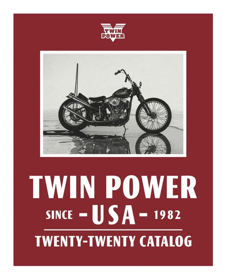 Twin Power 04-13 XL Sintered Brake Pads replacement for H-D 42831-04 Front, featuring a classic motorcycle image from the Twin Power 2020 catalog.