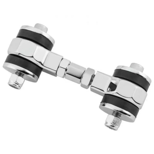 Chrome-plated metal stabilizer link with rubber bushings for Twin Power Dyna bikes