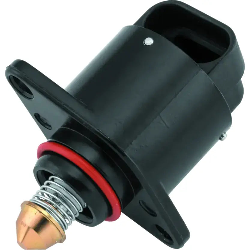 Black idle air control motor with spring for Twin Power bikes, replaces H-D 27568-06