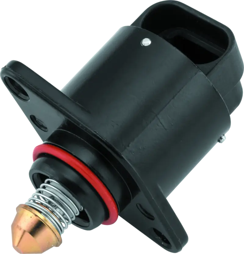 Black idle air control valve with spring for organic brake pads on Twin Power bikes