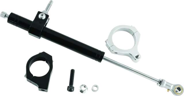 Motorcycle steering damper kit for FXD bikes from Twin Power Satin Steering Damper Kit
