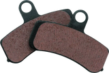 Two brown organic brake pads for Twin Power Softails and Dyna models