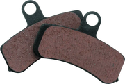 Two brown organic brake pads for Twin Power Softails and Dyna models
