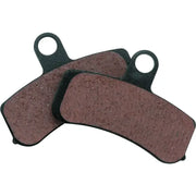 Two brown organic brake pads for Twin Power Softails and Dyna models