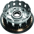 Silver metal clutch basket with gear for Twin Power 14 Up Touring floating rotor lug mount type
