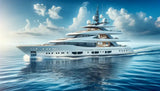 Luxurious white multi-deck yacht with Twin Power 18-Up Sintered Brake Pads for HD