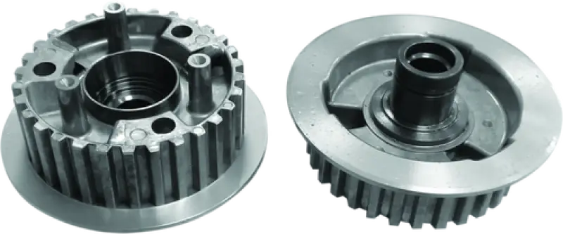 Twin Power clutch hub with two silver metal clutch baskets for Softail models