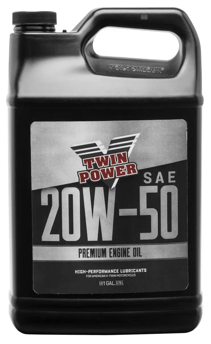 Twin Power 20W50 premium engine oil gallon for smooth engine performance